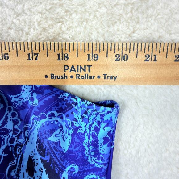 Hanna Nikole Tankini Swimsuit Blue Paisley Print Racerback Sze 24W V-Neck Summer - Picture 5 of 11